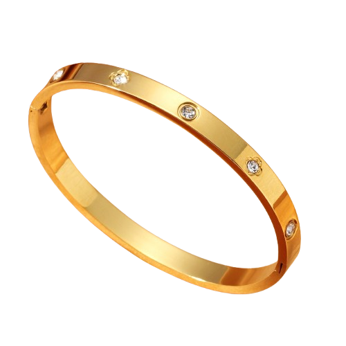 pulsera punto diamante oro