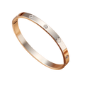 pulsera diamante y flor plata